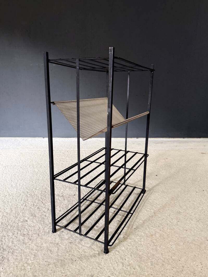 Midcentury Industrial Design Newspaper Rack By Pilastro, Netherlands 1950's photo vintage