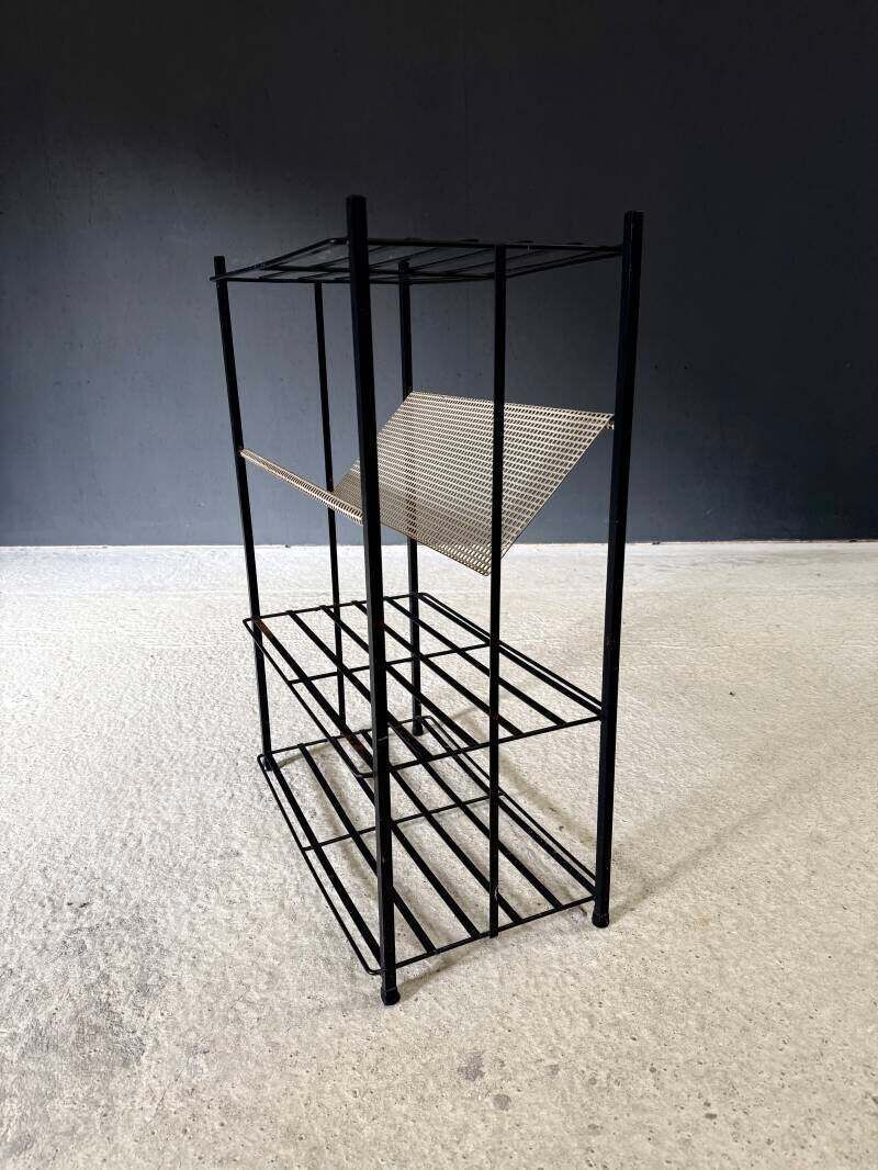 photo furniture Midcentury Industrial Design Newspaper Rack By Pilastro, Netherlands 1950's
