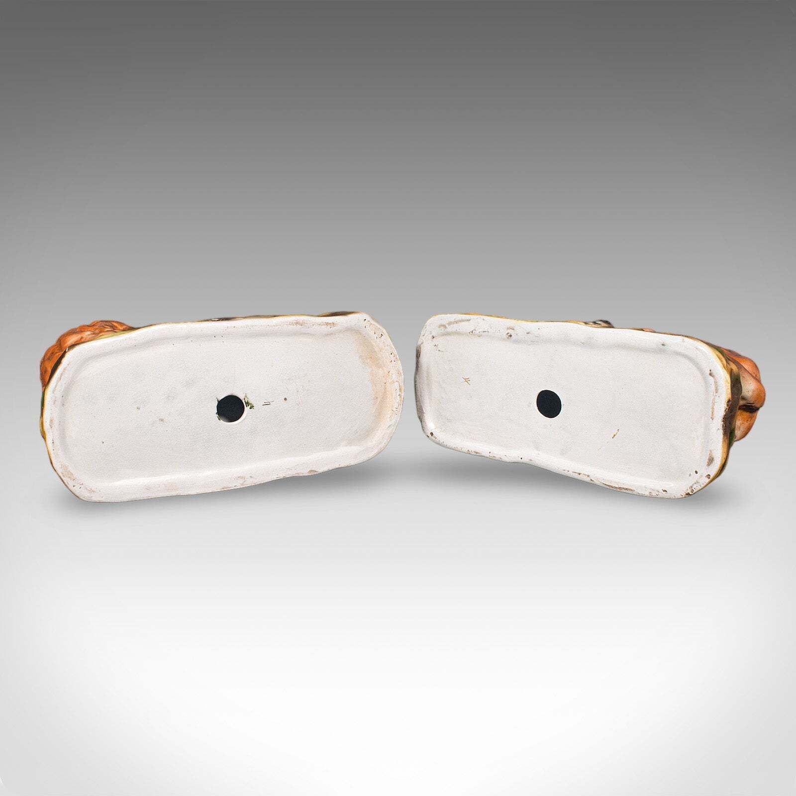 Home Decor Pair Of Antique Recumbent Lions, English, Ceramic, Bookends, Victorian, C.1900 photo