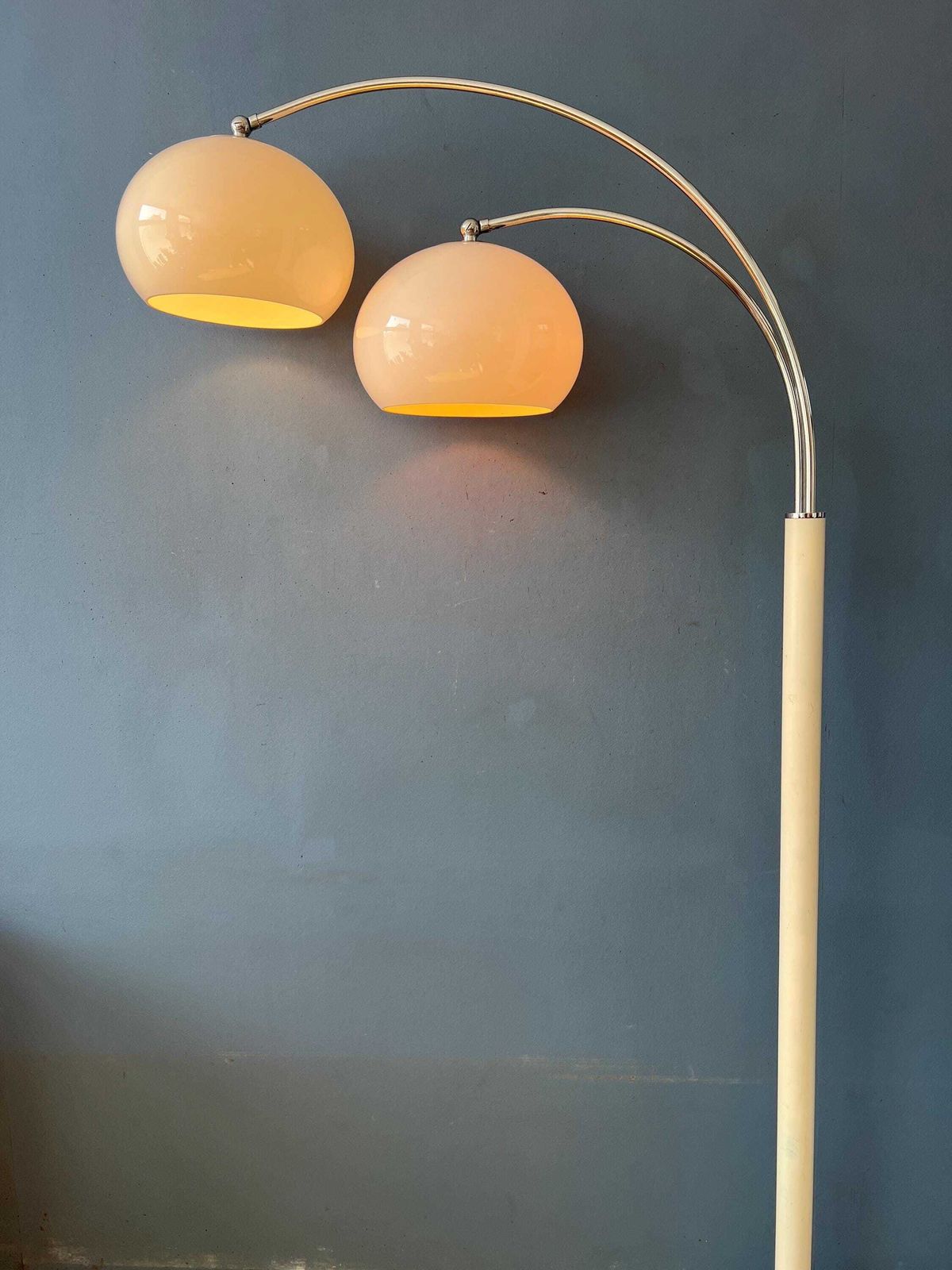 Witte Dijkstra Dubbele Boog Space Age Paddenstoellamp