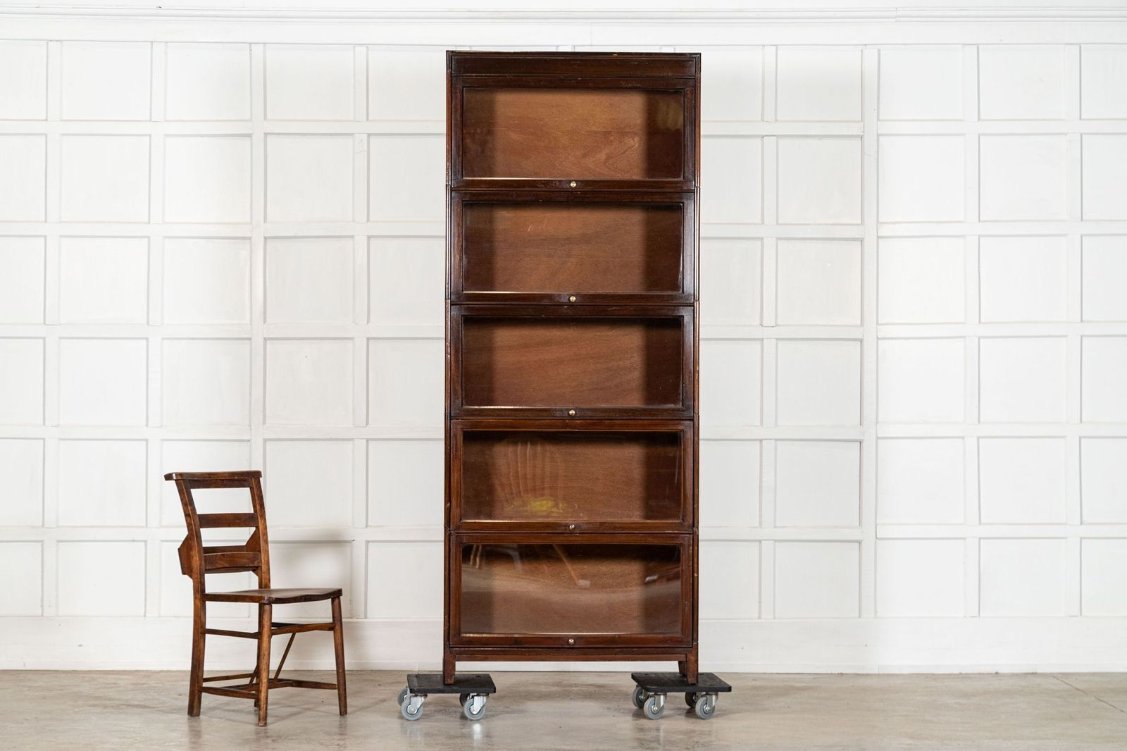 Large Gunn Mahogany Glazed Sectional Bookcase photo vinterior
