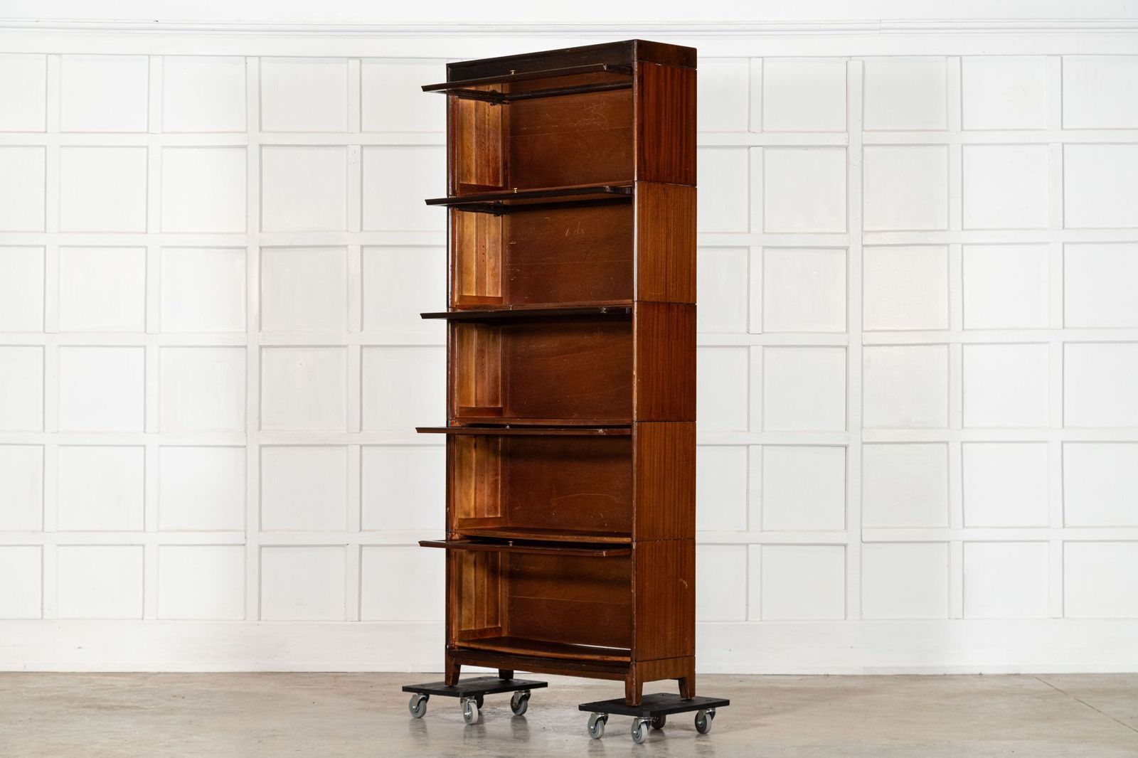 Large Gunn Mahogany Glazed Sectional Bookcase photo vintage