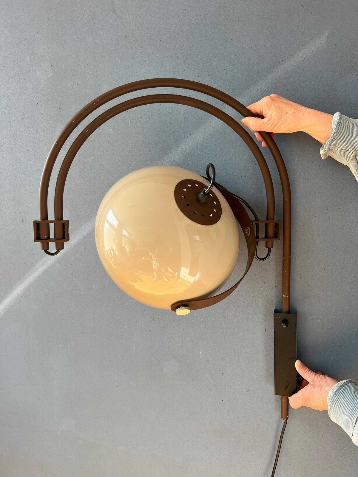 Mid Century Dijkstra Space Age Dubbele Boog Wandlamp photo 539.0