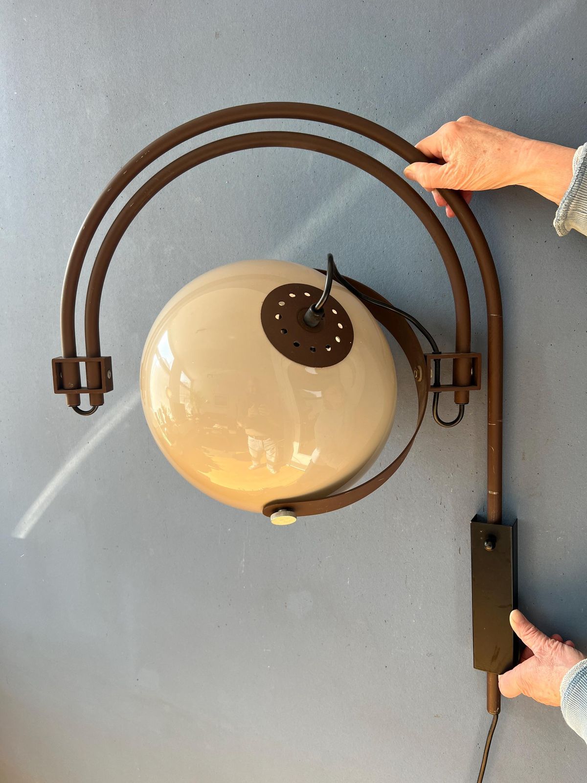 Mid Century Dijkstra Space Age Dubbele Boog Wandlamp photo buy