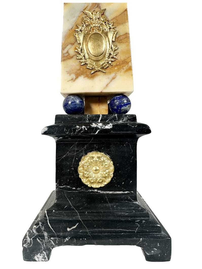 Pair Of Obelisks In Polychrome Marble And Gilded Bronze – Rome, 20th Century photo 2509.0