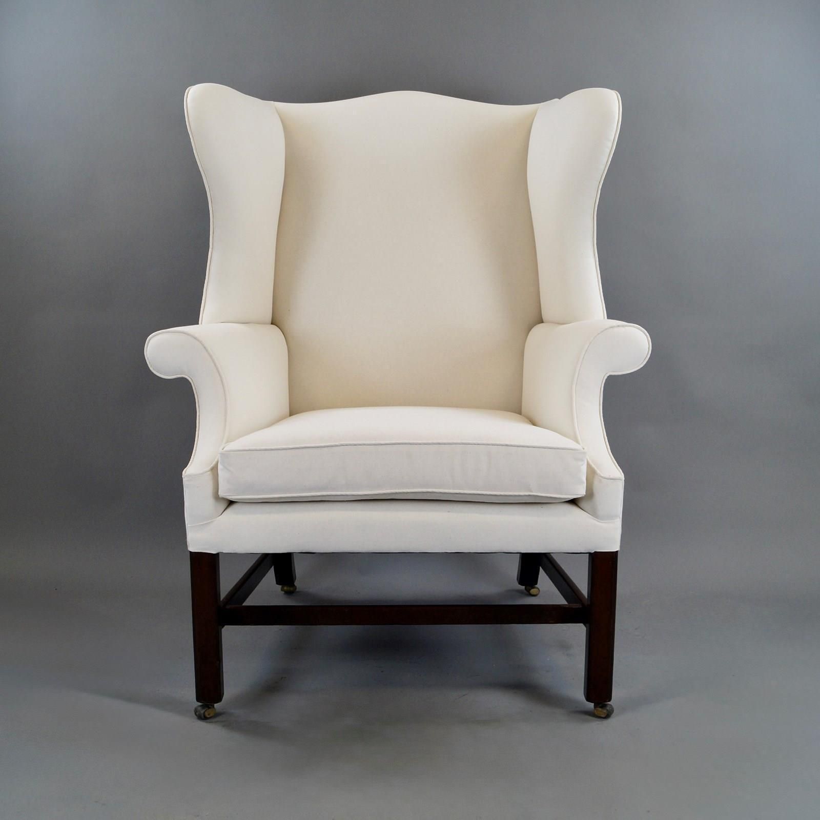 A Large George III Mahogany Wing Chair photo for sale