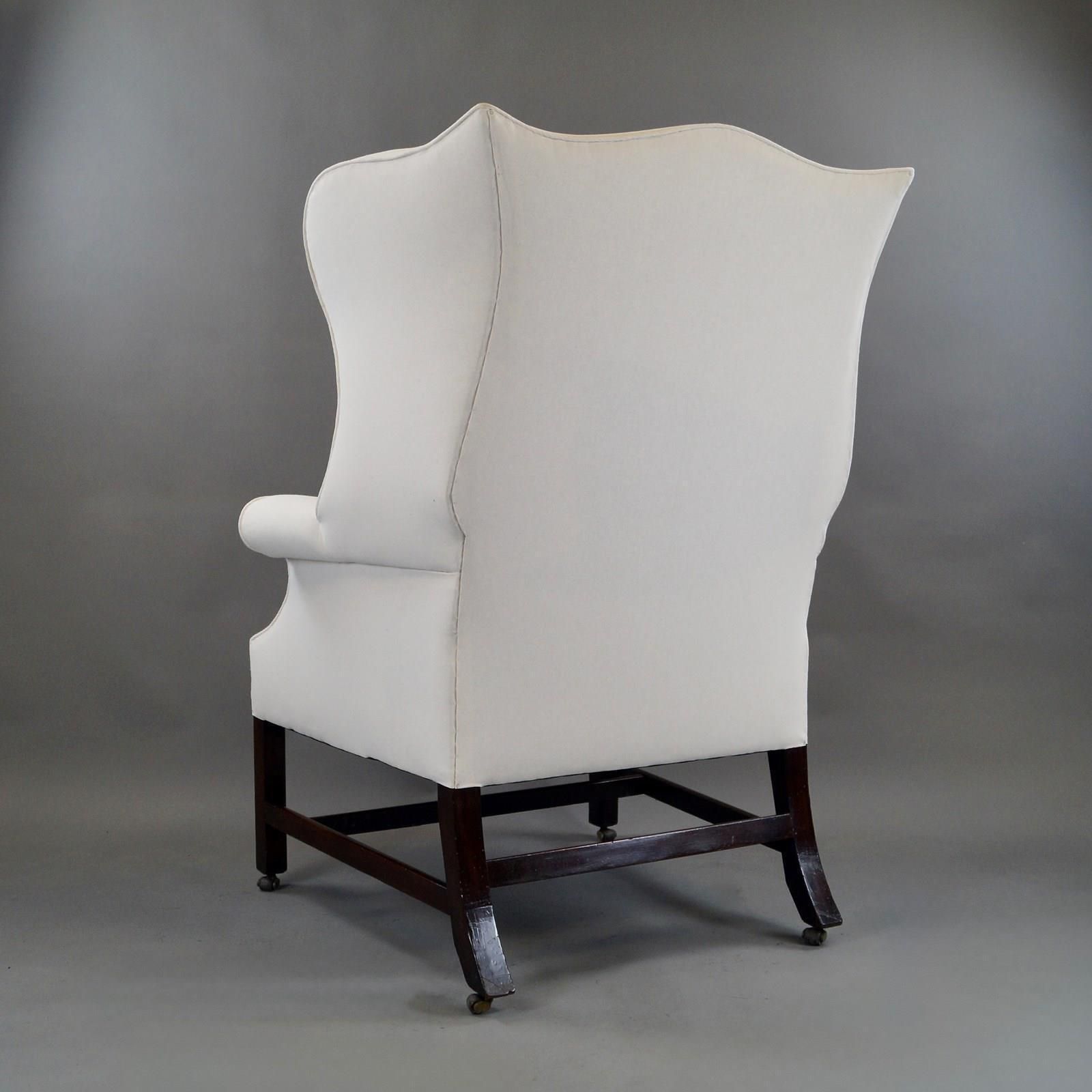 A Large George III Mahogany Wing Chair photo vinterior