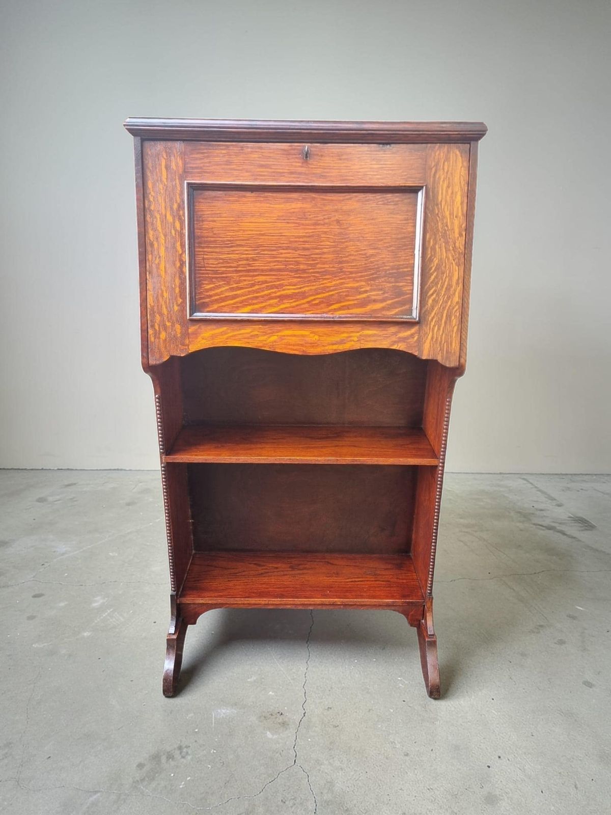 Antique Edwardian Oak Bureau Bookcase / C.1910 / Original Key / Golden Oak Grain / Free Delivery photo buy