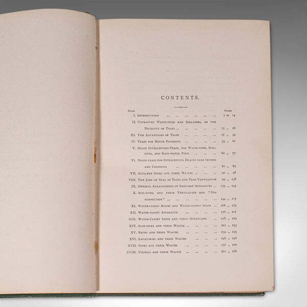 Antique Reference Book The Plumber And Sanitary Houses, English, Victorian, 1877 photo Home Decor