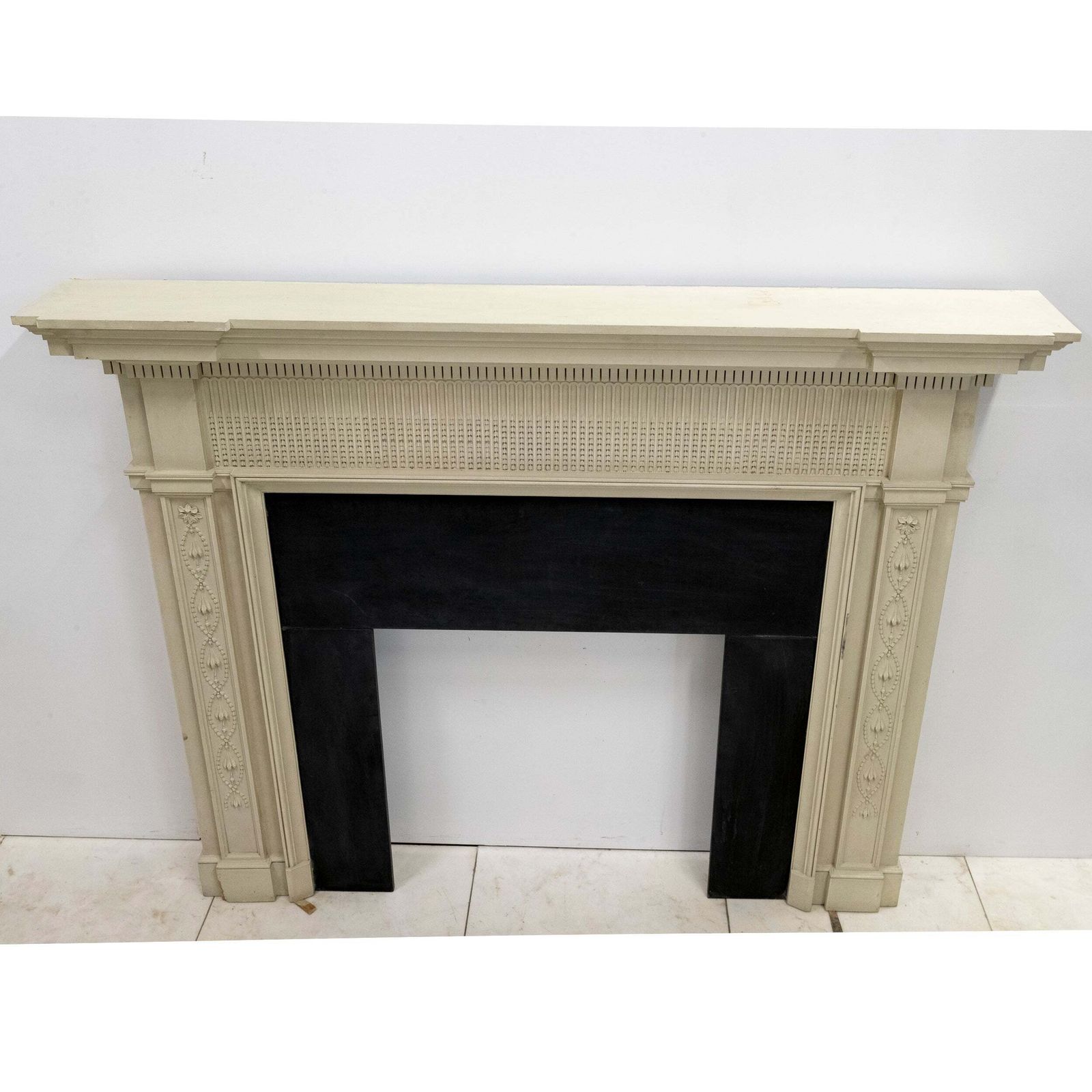 Large Reclaimed Regency Style Wooden Surround With Slate Slips photo furniture