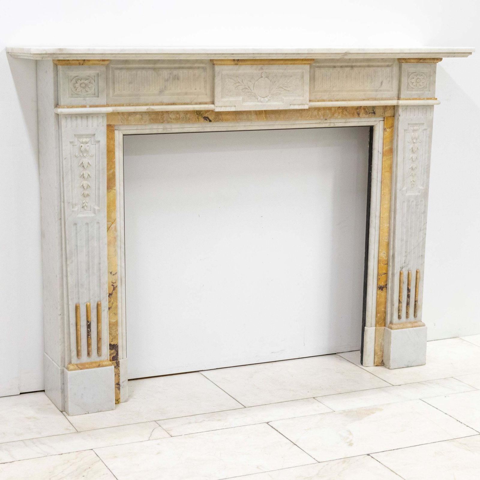 8500.0 Antique Victorian Carrara Siena Marble Fireplace Surround photo