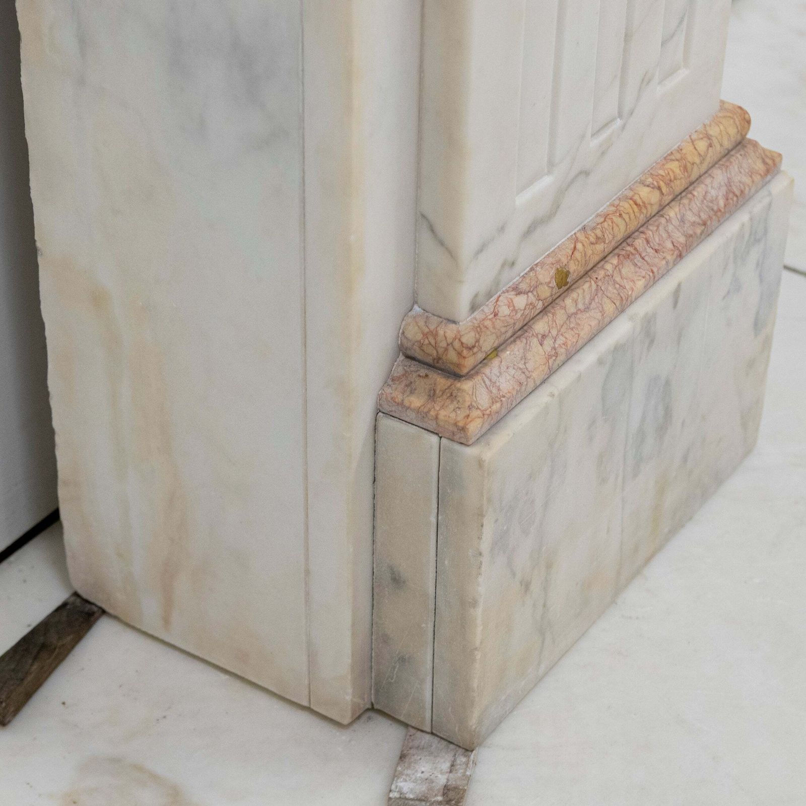 photo vintage Antique Edwardian Marble Chimneypiece