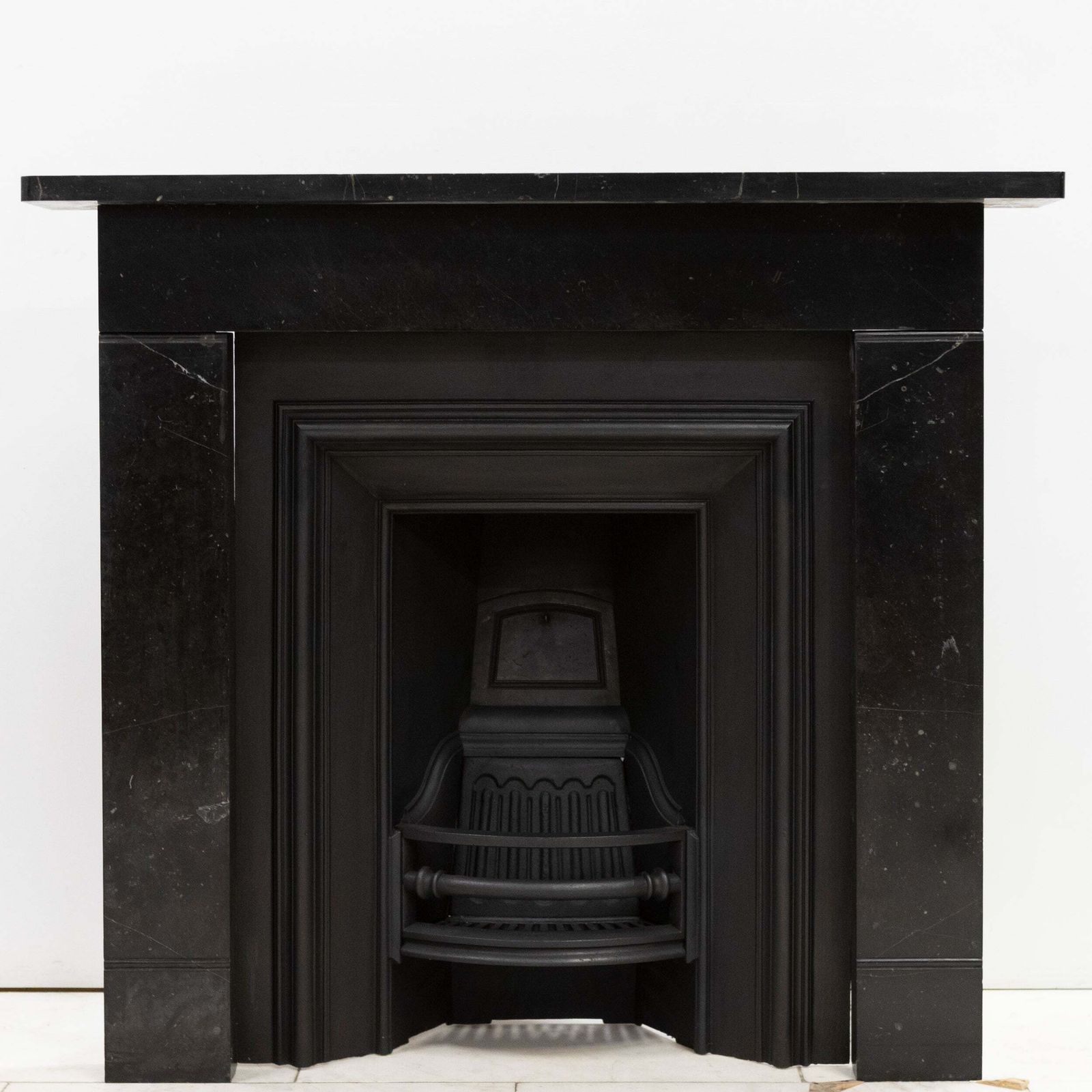 Antique Georgian Belgian Black Marble Fire Surround & Insert photo 4200.0