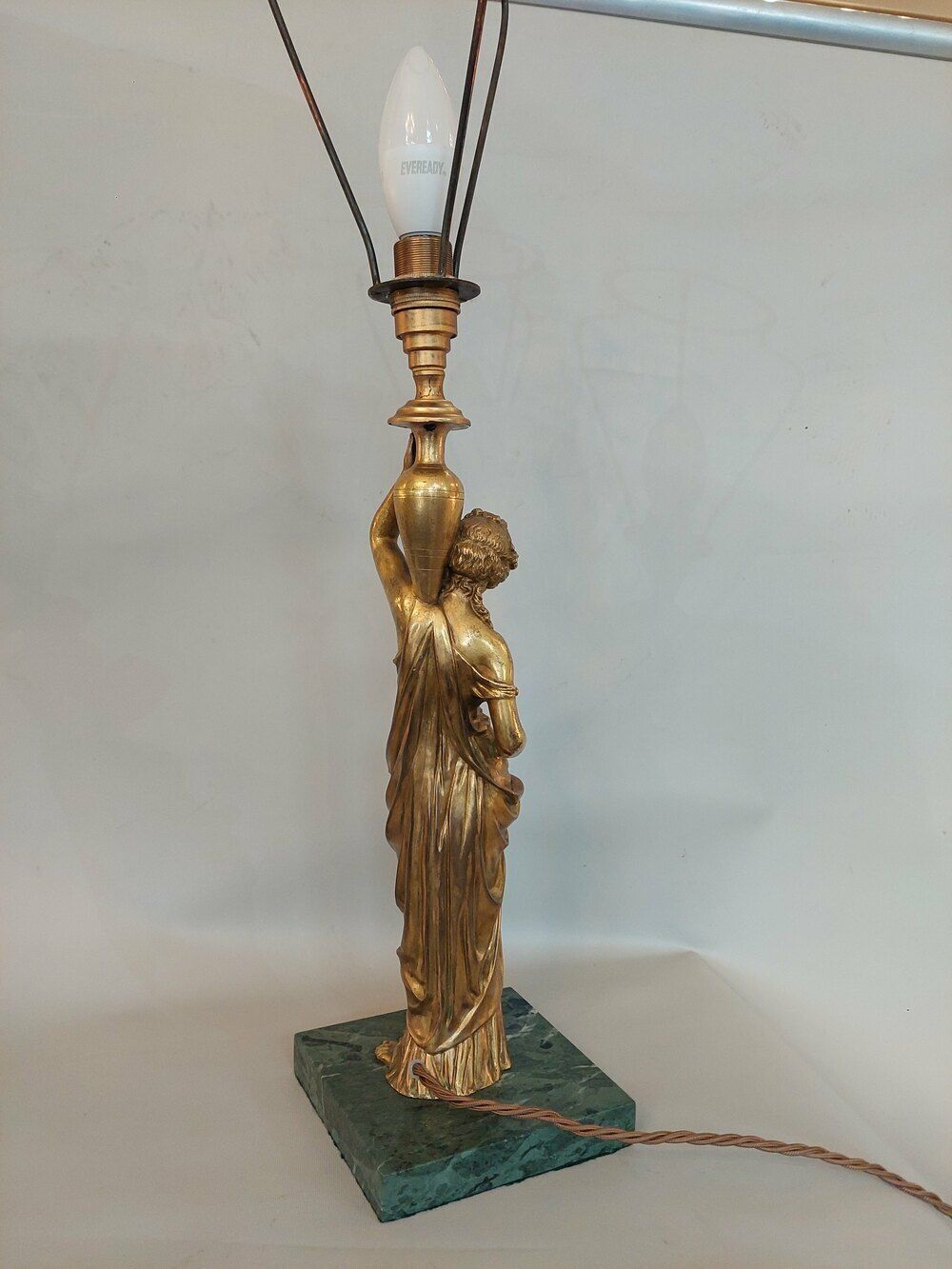 Victorian Cold Painted Bronze Oil Lamp photo vinterior