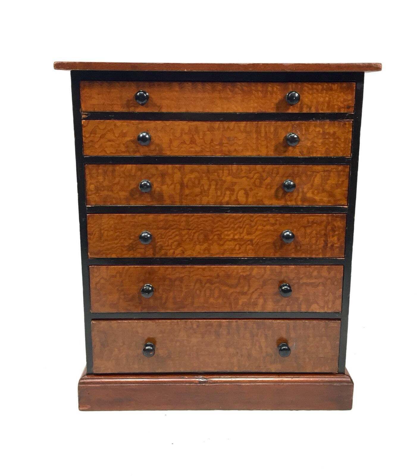Antique Victorian Tabletop Wooden Chest Of Collectors Drawers Storage Box C.1890 photo buy
