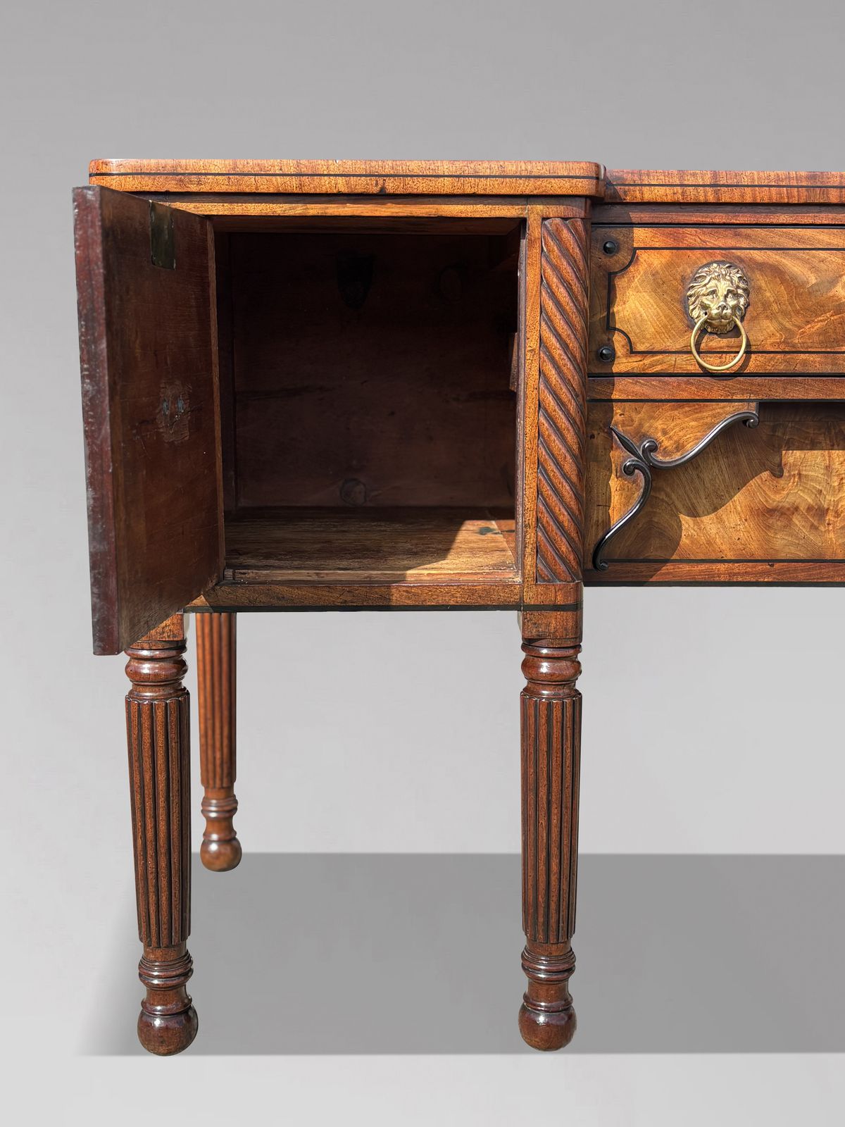 8000.0 Early 19th Century George IV Period Mahogany & Ebony Inlay Sideboard photo