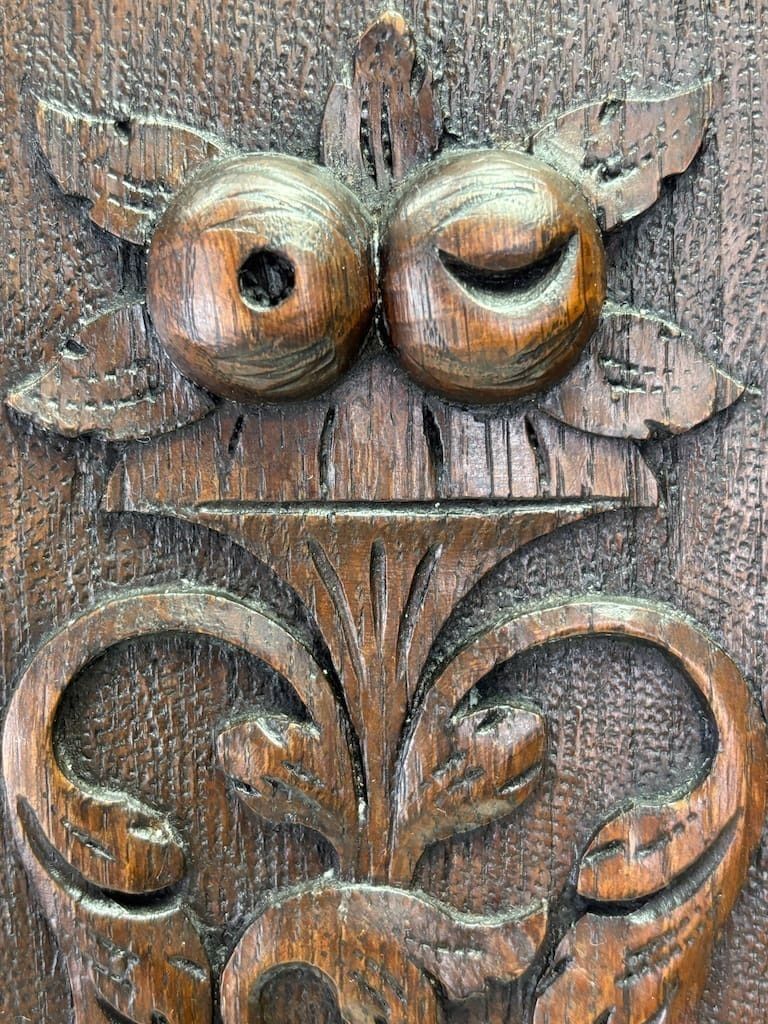 Pair Of 18th Century English Carved Oak Panels With Mystic Dolphins photo buy