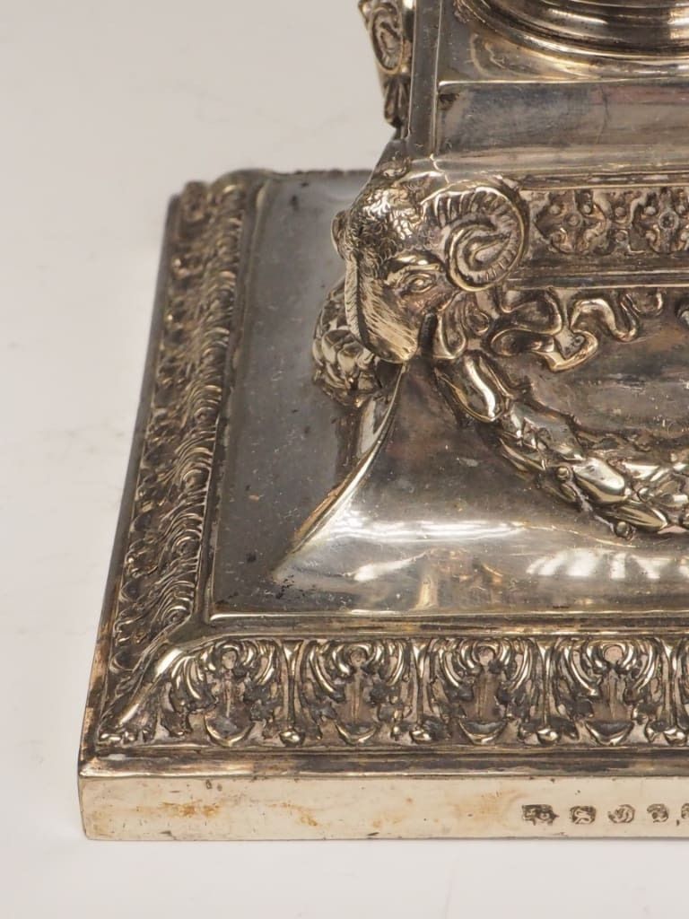 Lighting Antique Gorham & Martin Hall Silver Plated Candle Holders – Neoclassical Lamps (C.1875–1890) photo