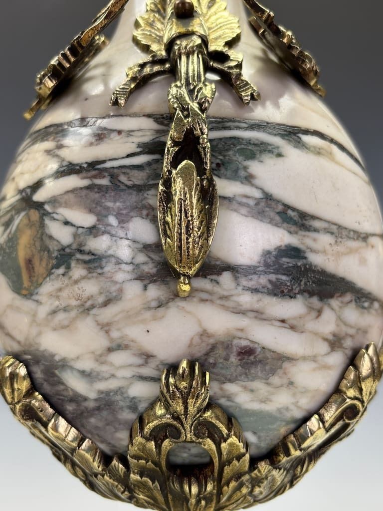 Superb Pair Of French Late 19th Century Marble & Ormolu Urns Converted To Lamps, Neoclassical photo furniture