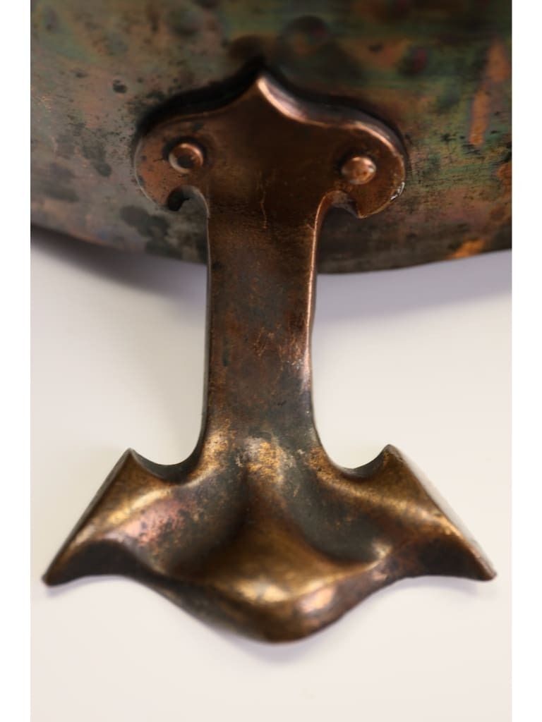Exceptional Arts & Crafts Movement Hammered Copper Coal Bucket (Scuttle) With Liner photo vintage