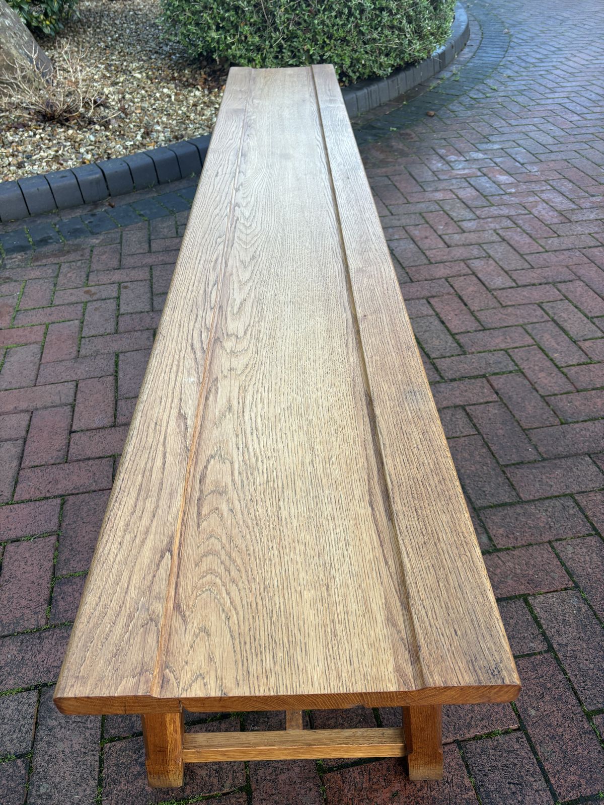Cotswold School Oak Long Bench photo for sale