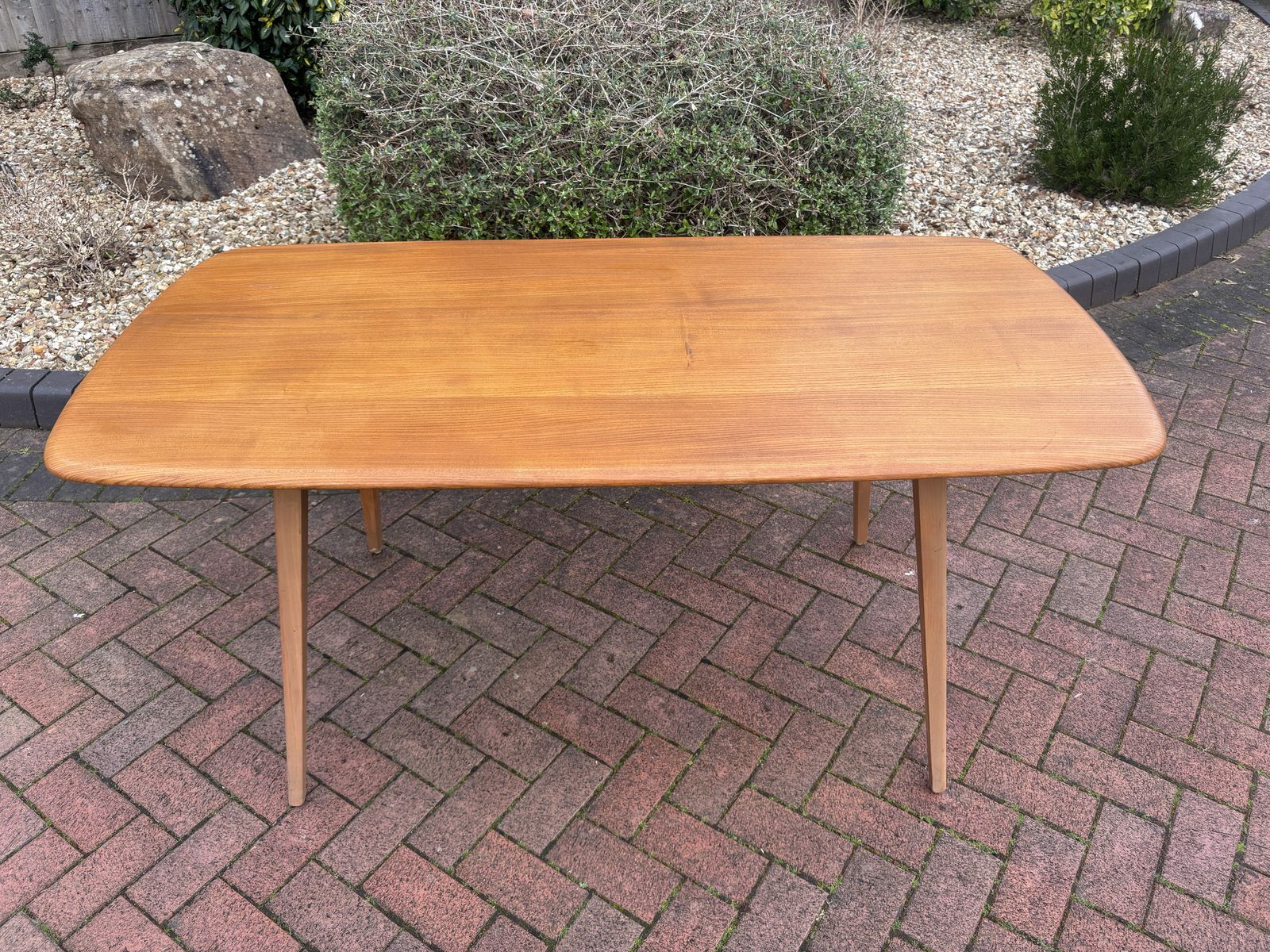 Mid Century Ercol Plank Dining Table photo for sale