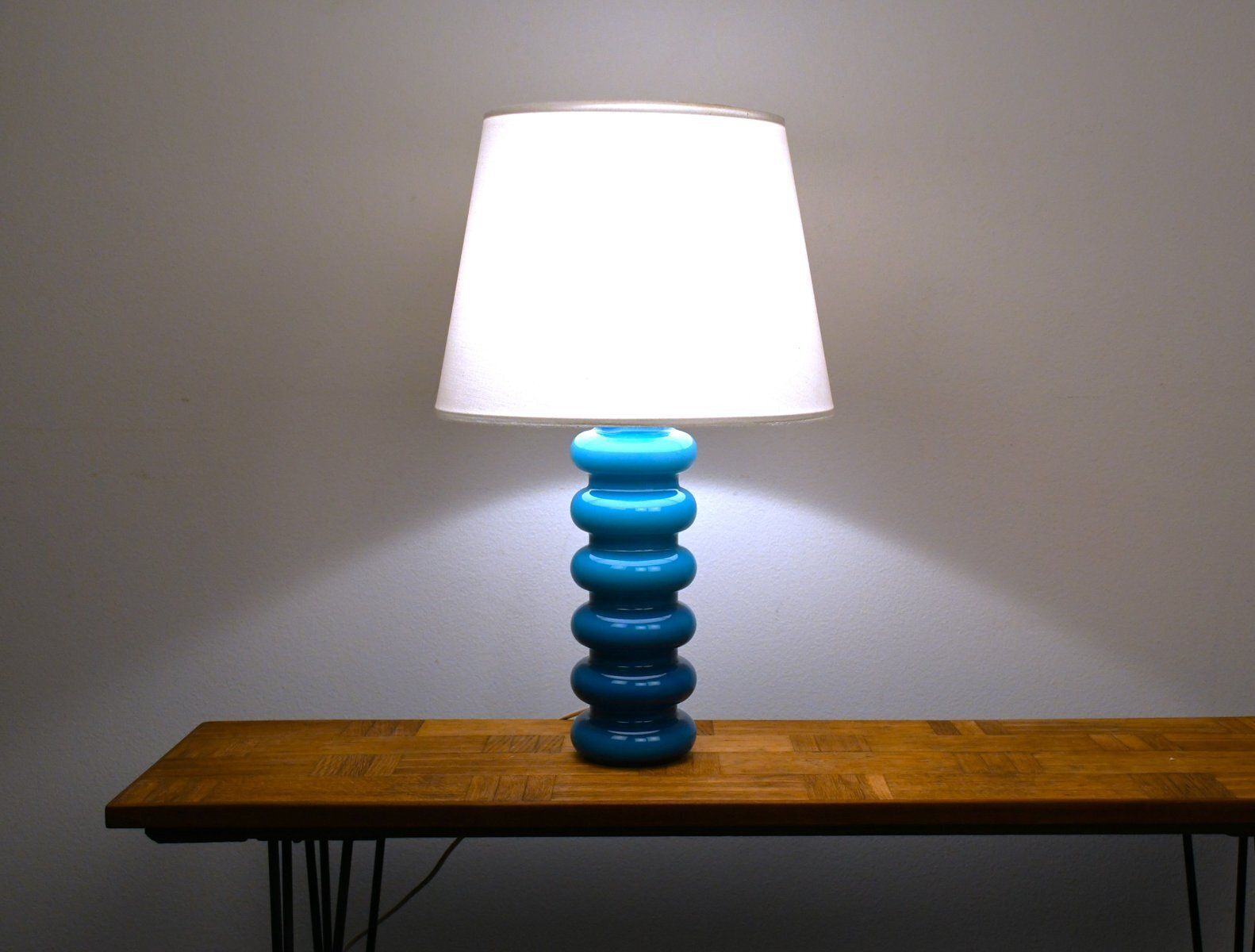 Swedish Art Glass Table Lamp By P O Ström For Alsterfors, 1960s photo vinterior