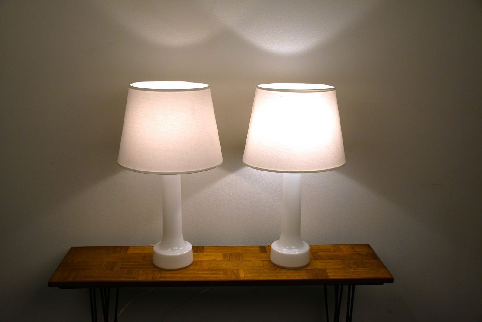 Large Swedish Art Glass Table Lamps From Bergboms, 1960s, Set Of 2 photo Lighting