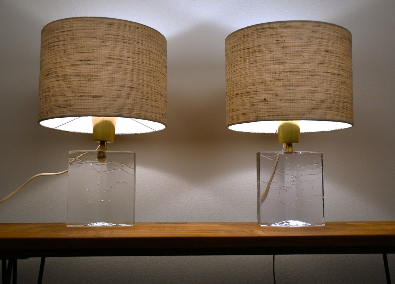 Vintage Finnish Art Glass Table Lamps By Timo Sarpaneva For Iittala, 1960s, Set Of 2