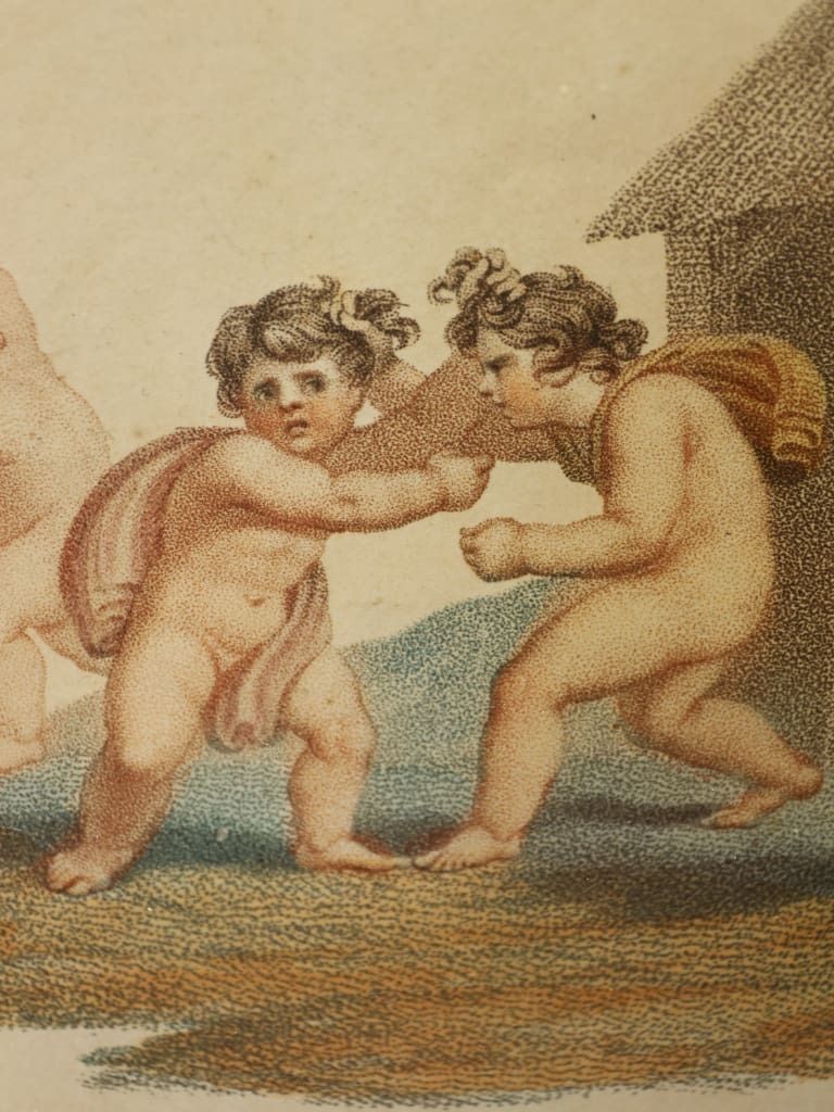photo vinterior A Rare Set Of Four Regency Putti Stipple Engravings