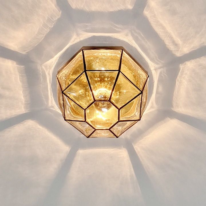 Mid Century Glass Ceiling Light From Limburg, Germany, 1960s/1970s photo 395.0