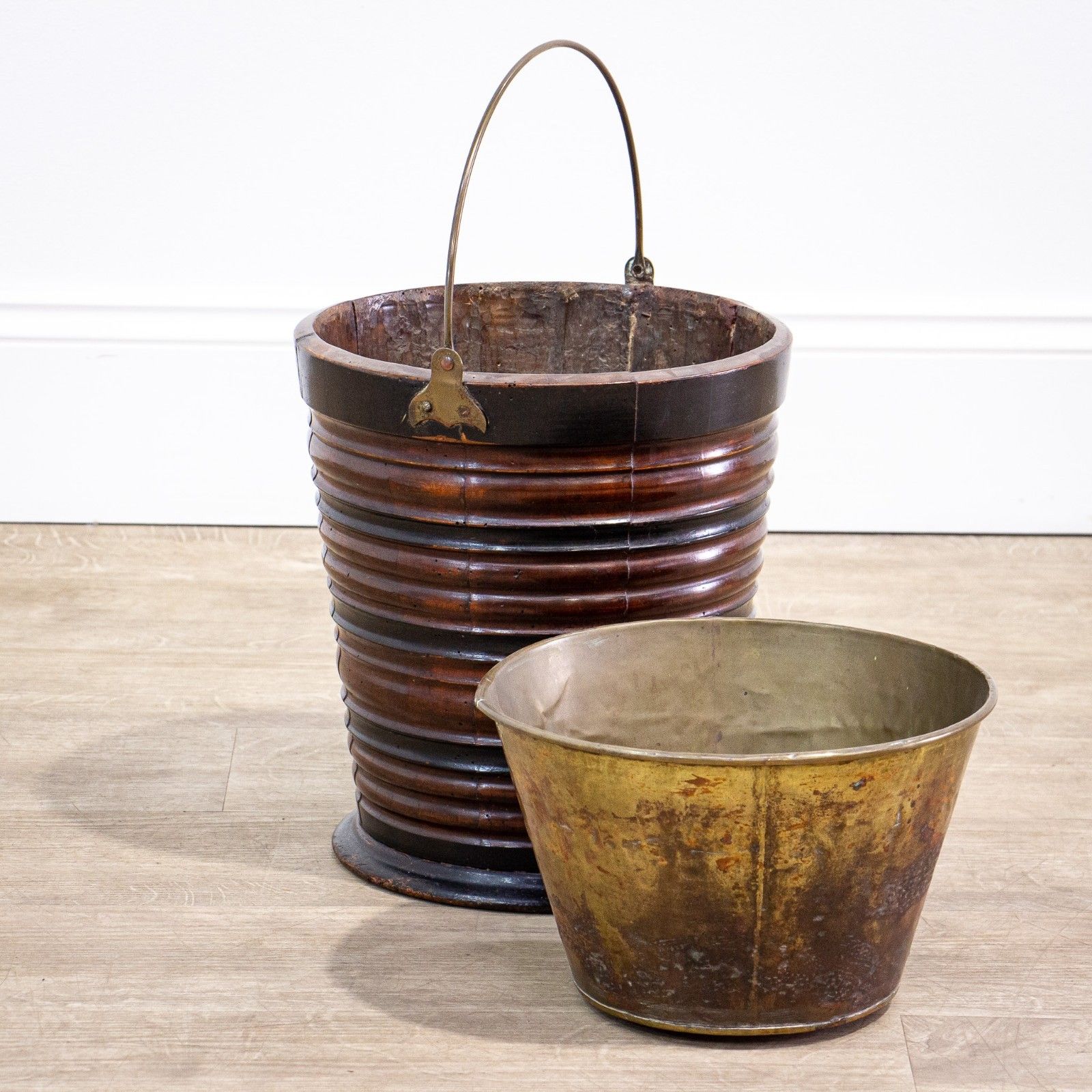 19th Century Peat Bucket With Brass Half Liner photo furniture