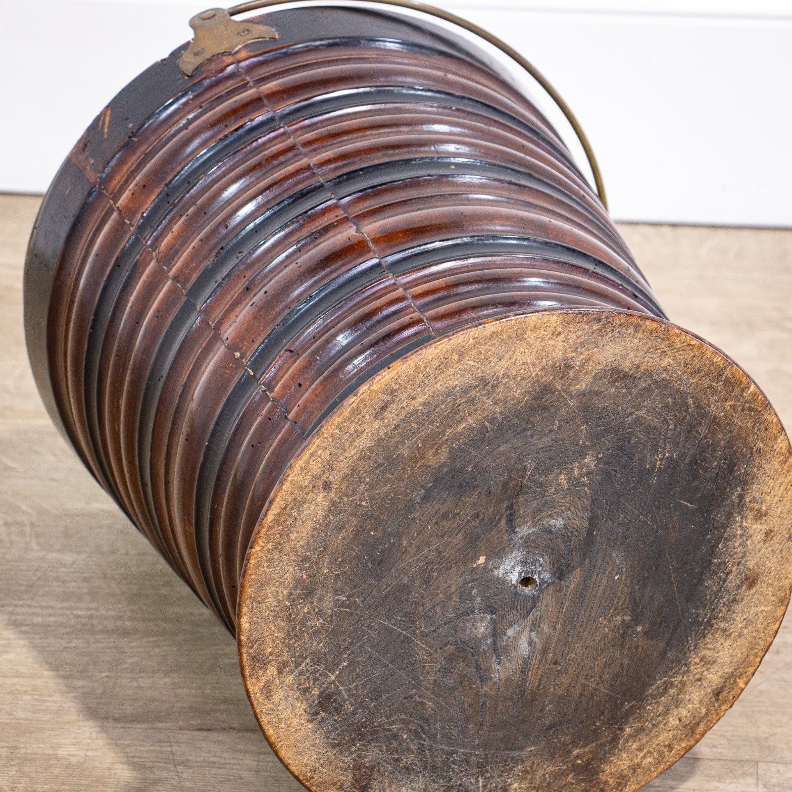 19th Century Peat Bucket With Brass Half Liner photo buy