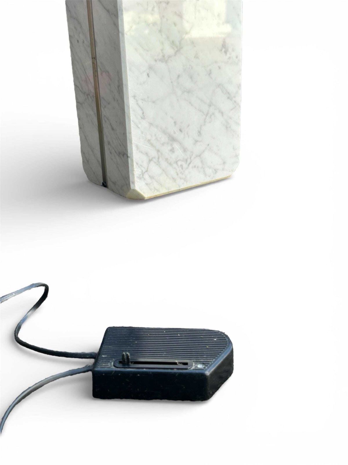 Vintage Flos Arco Italian Carrara Marble Floorlamp By Achille Castiglioni Circa 1980s photo for sale