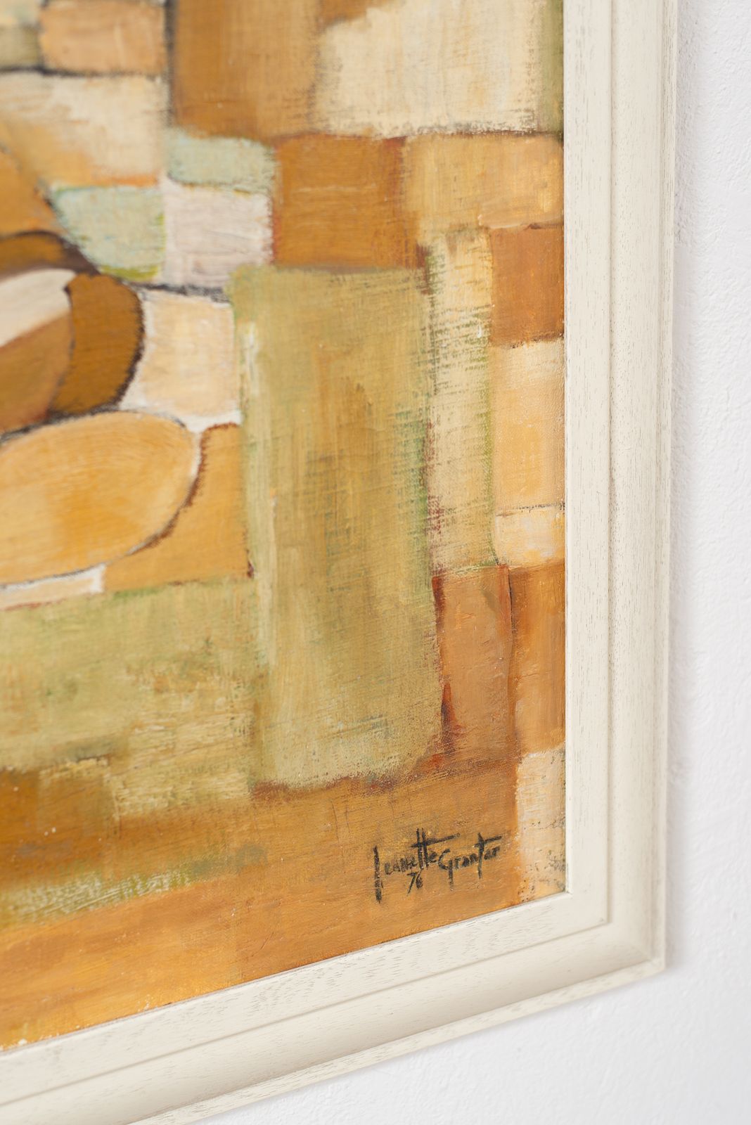 French Cubist Painting On Canvas Of A Reclining Nude, Signed 1976 photo Art