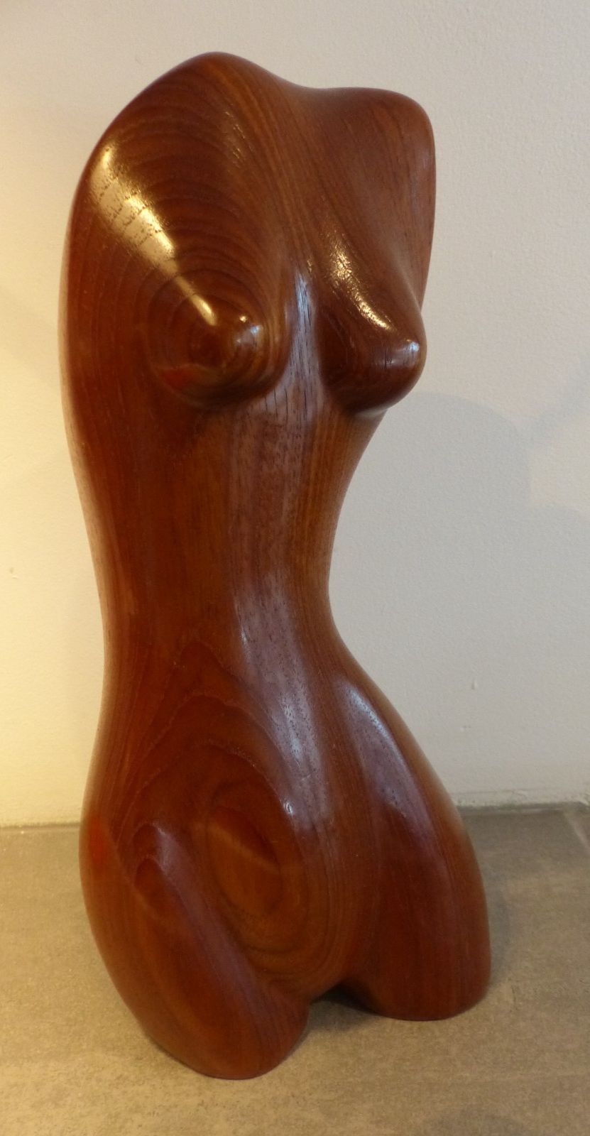 Mid Century Teak Stylised Female Torso Form Hand Carved Figure Wooden Sculpture photo 183.0
