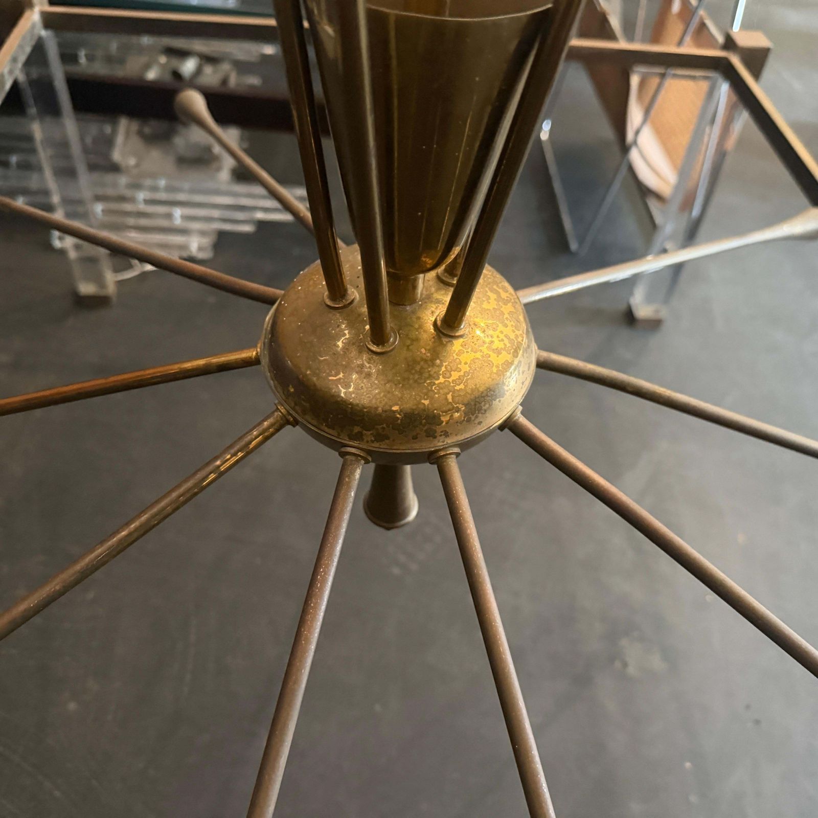 1950s Mid Century Modern Huge Sputnik Chandelier By Oscar Torlasco For Lumi photo vinterior