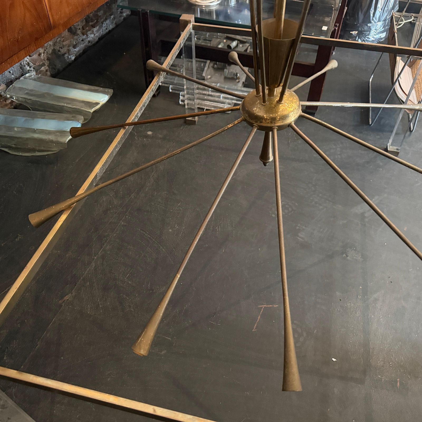 photo buy 1950s Mid Century Modern Huge Sputnik Chandelier By Oscar Torlasco For Lumi