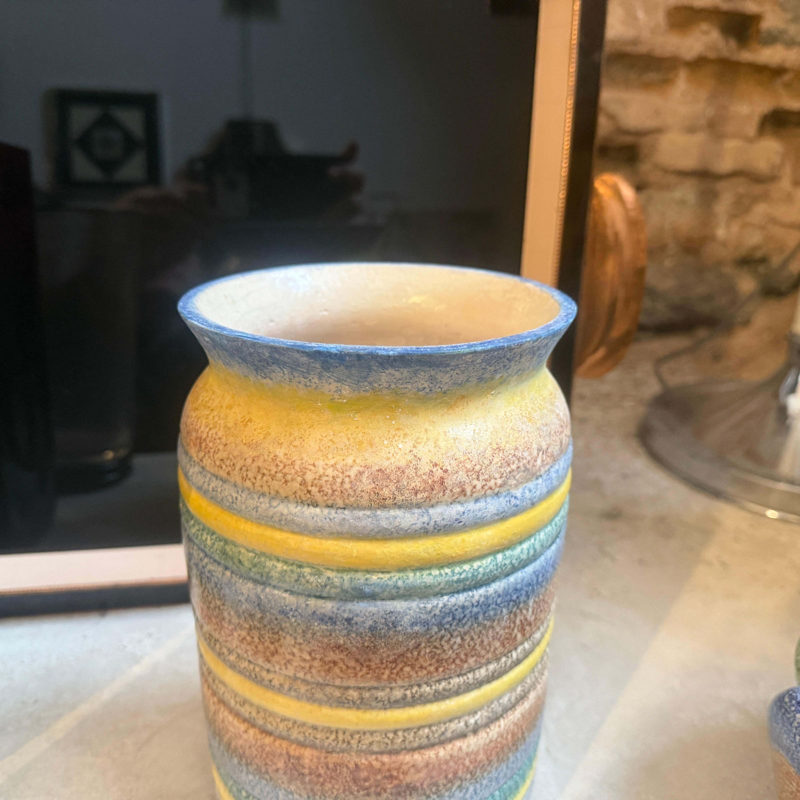 1930s Art Deco Futurist Ceramic Vase By Ceramiche Di Albisola photo vintage