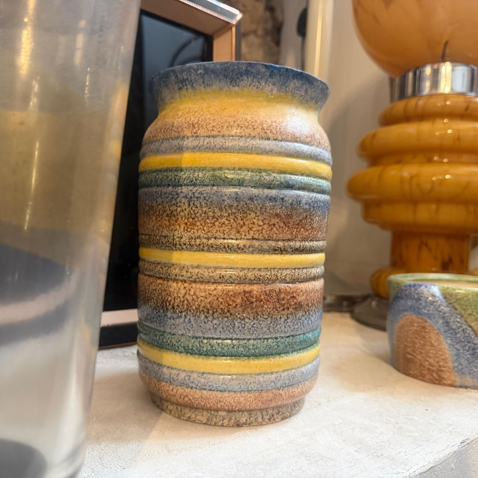 photo furniture 1930s Art Deco Futurist Ceramic Vase By Ceramiche Di Albisola