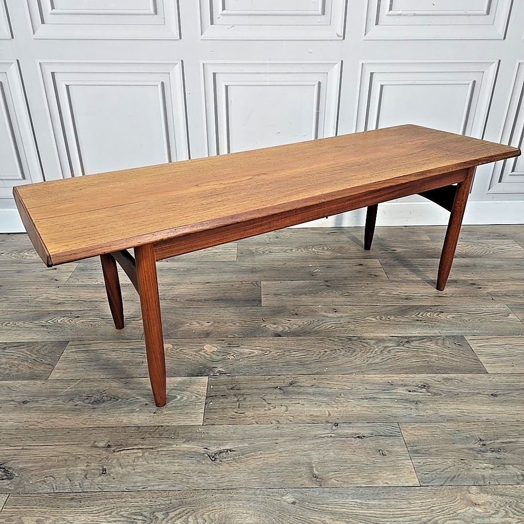 Vintage Teak Coffee Table Mid Century Modern Danish Inspired Retro Mcm Wooden