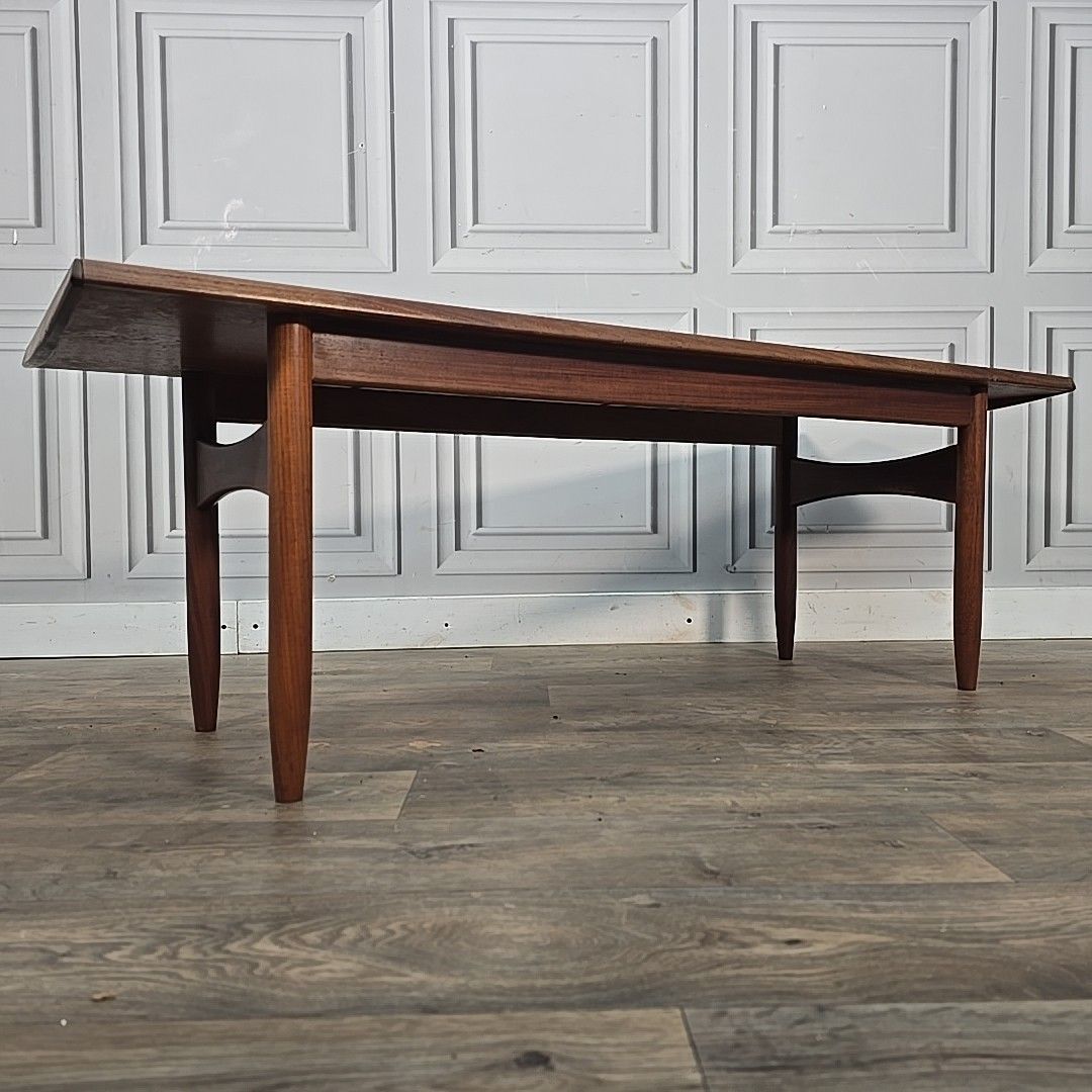 Vintage Teak Coffee Table Mid Century Modern Danish Inspired Retro Mcm Wooden photo furniture