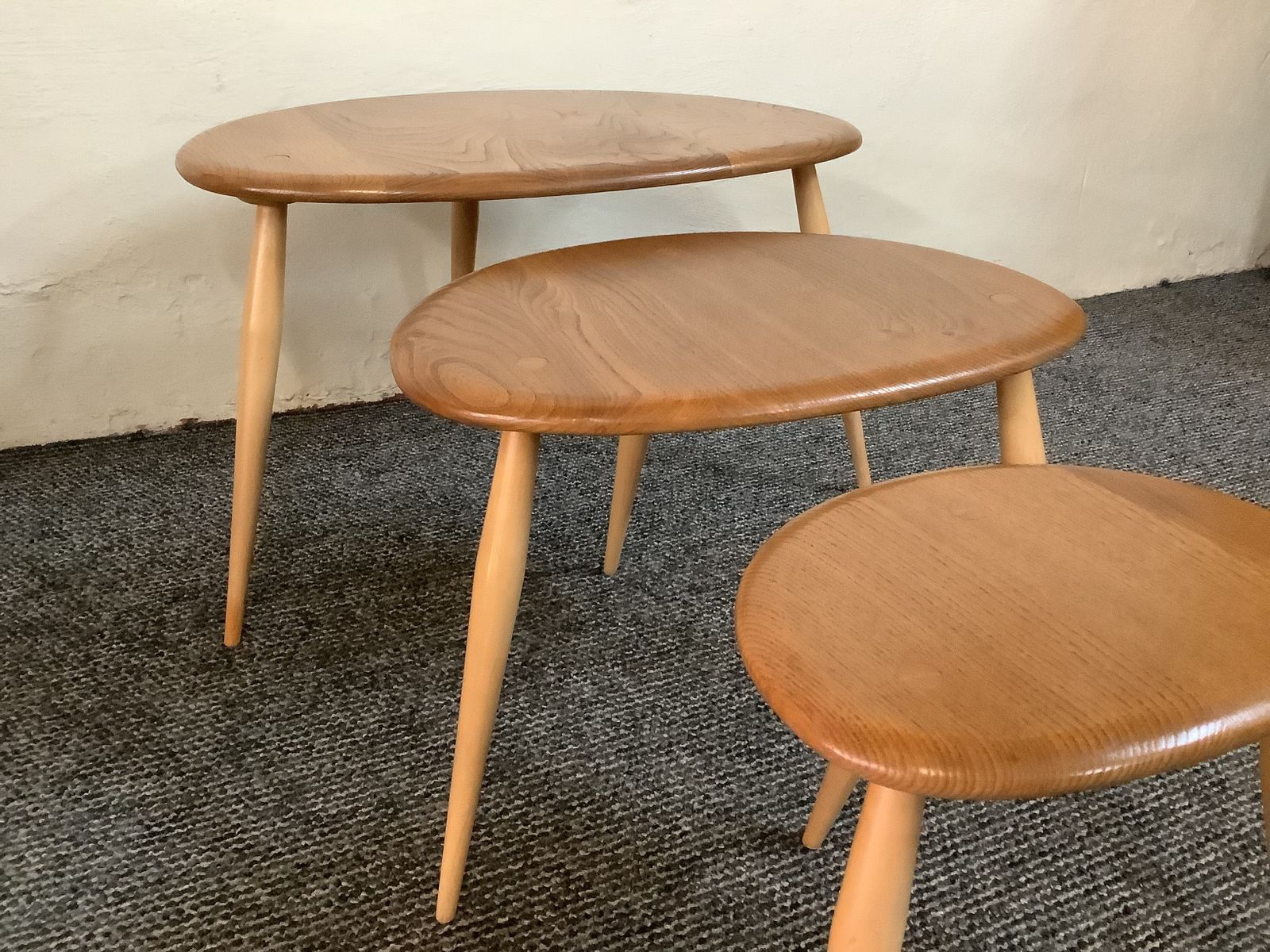 Ercol Windsor Nest Of Pebble Tables. photo vinterior