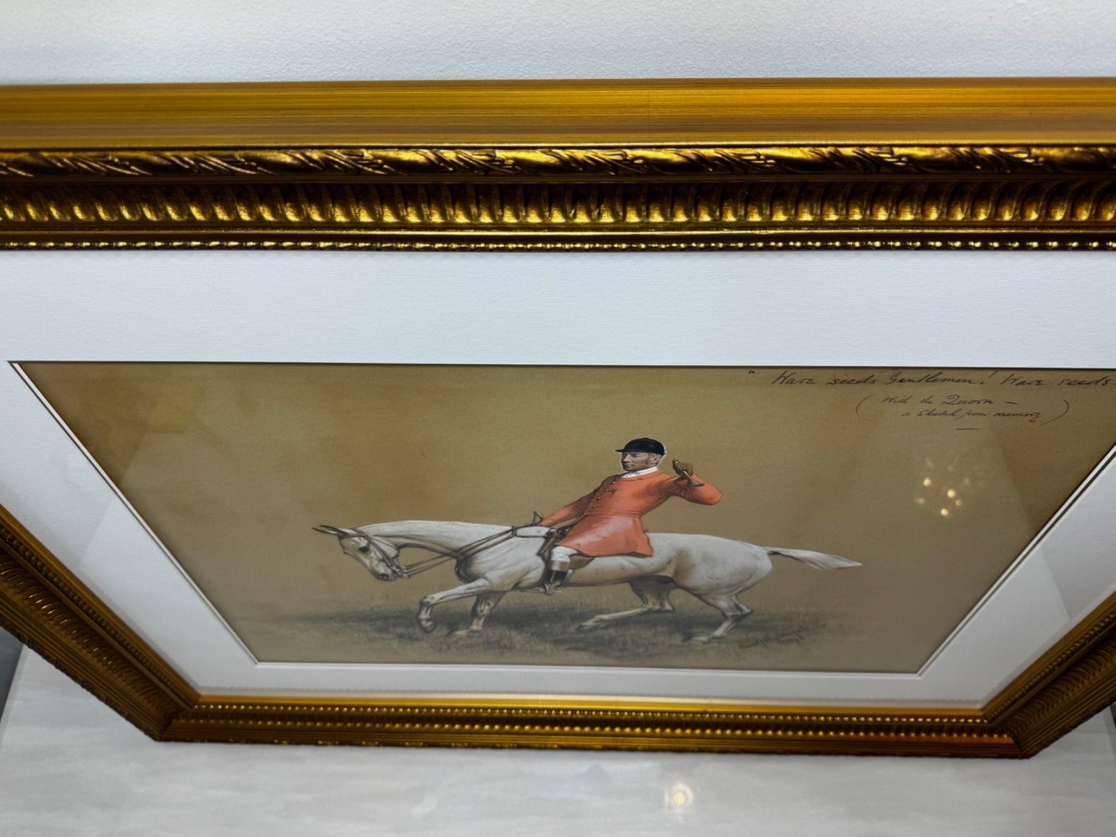 Sporting Painting Quorn Hunt Tom Firr Up Grey Whitelegs By Basil Nightingale photo vintage