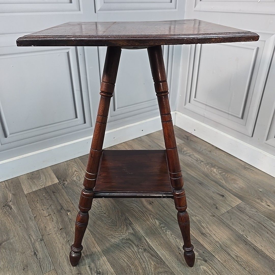 Antique Occasional Side Table Wooden Oak Square Lamp End Hall Arts & Crafts photo buy