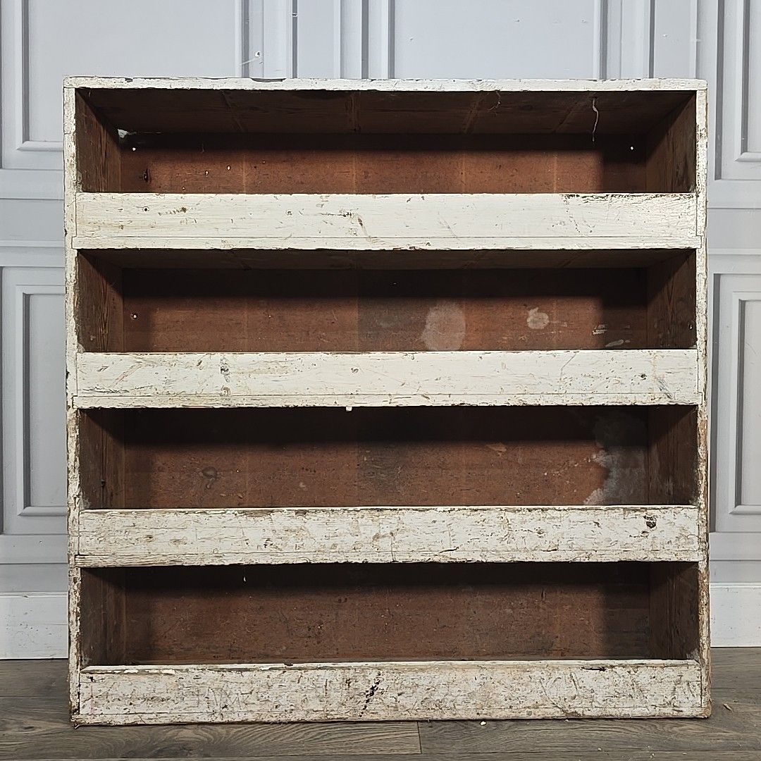 140.0 Vintage Industrial Wooden Shelf Workshop Storage Rack Shelving Rustic Worn photo