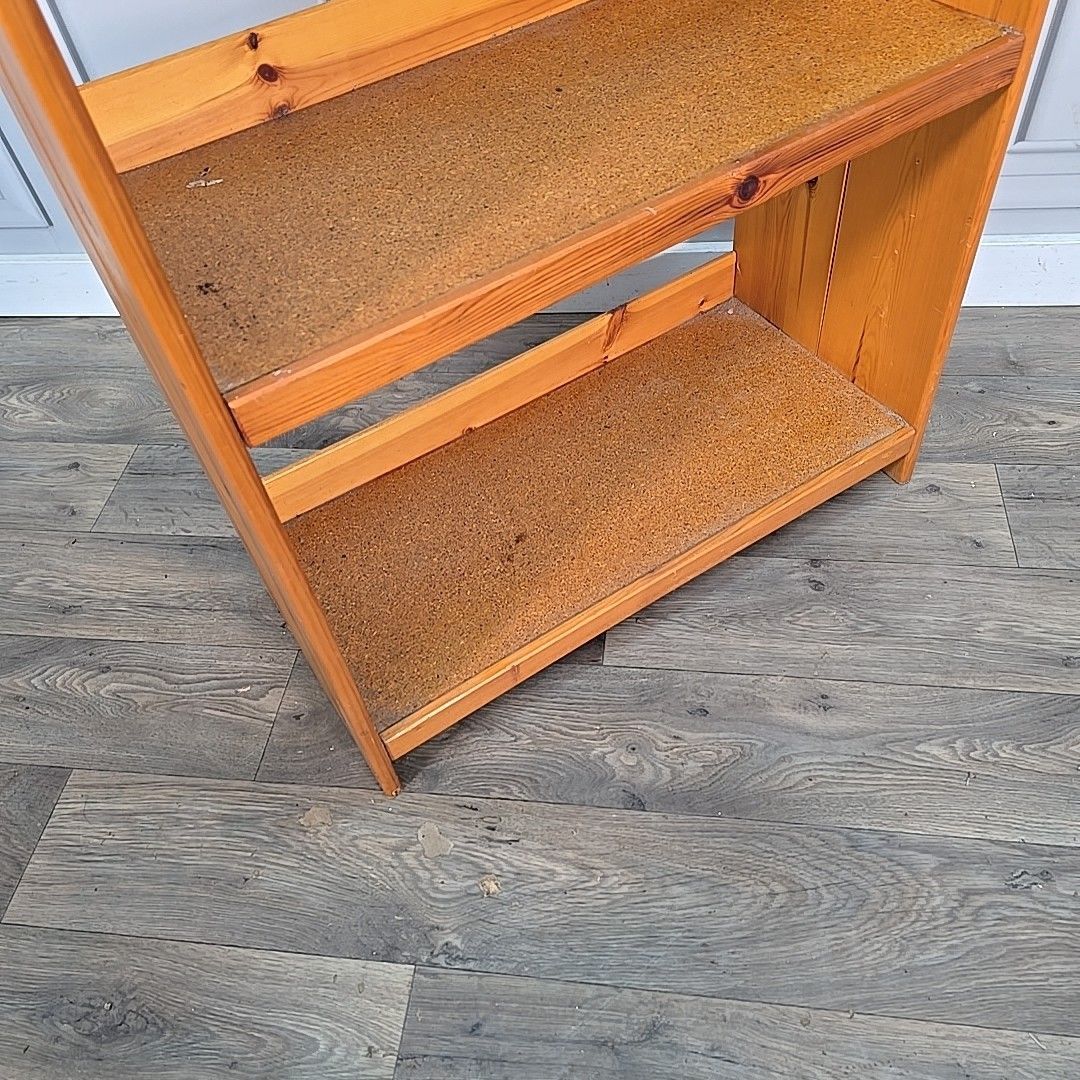 Vintage Pine Bookcase Shelving Unit Kitchen Storage Shelf Rack Retro Wooden photo buy