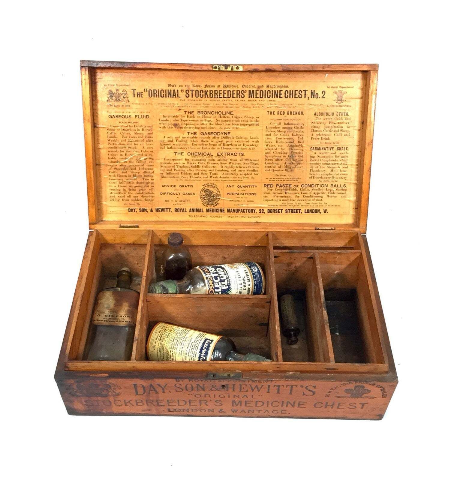 Antique Victorian Veterinary Vets Medicine Chest For Livestock Day Son & Hewitt photo 229.0