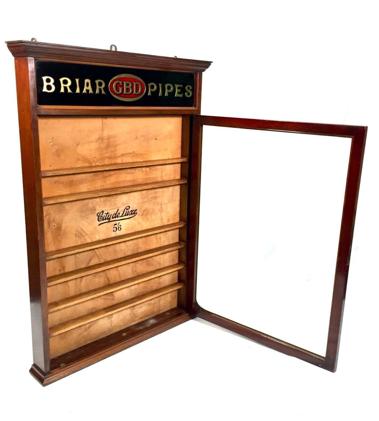 899.0 Wooden & Glass Fronted Display Cabinet For Briar Gbd Pipes photo
