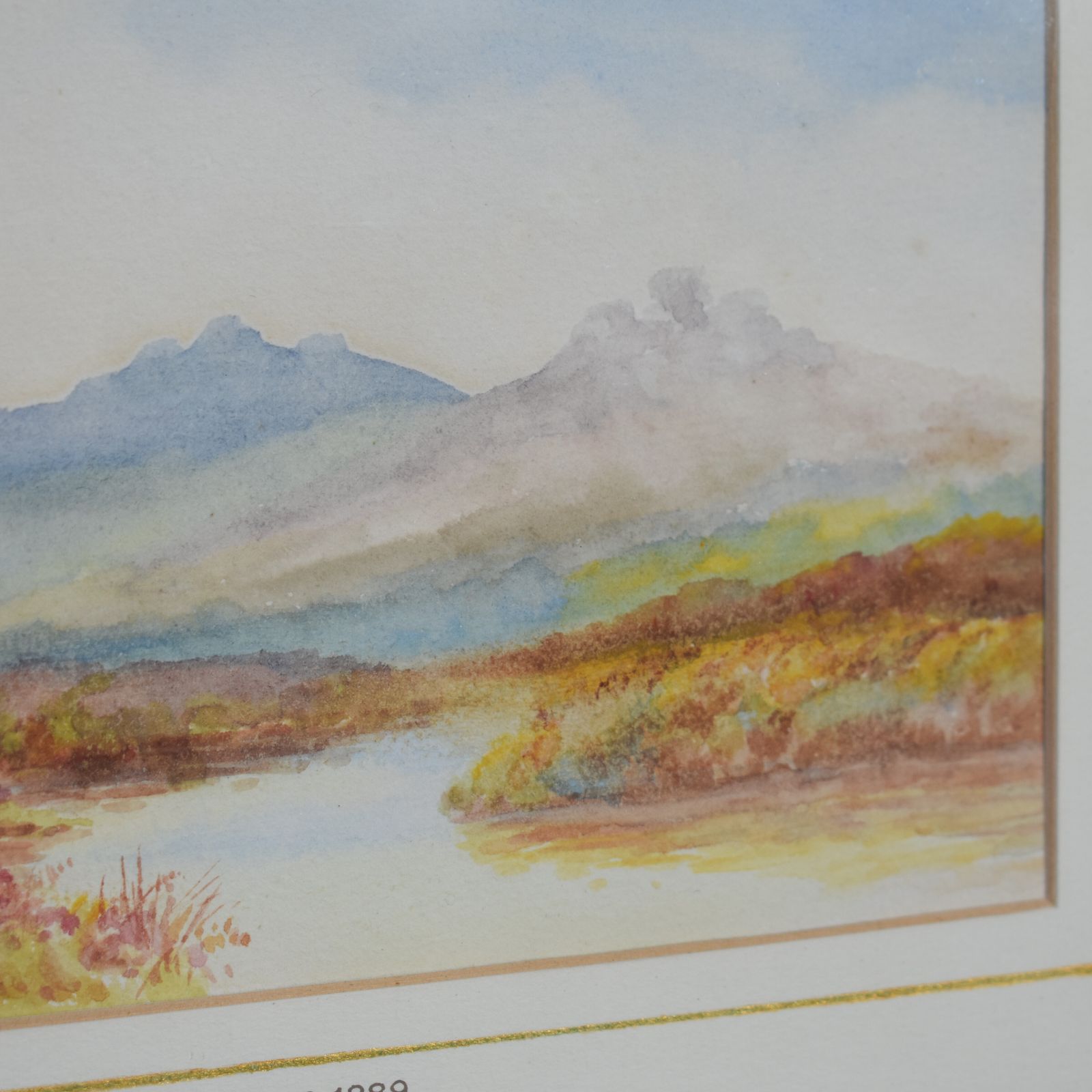 Antique 1889 Colton Robins Dartmoor Devon Watercolour Parker Gallery Painting photo for sale